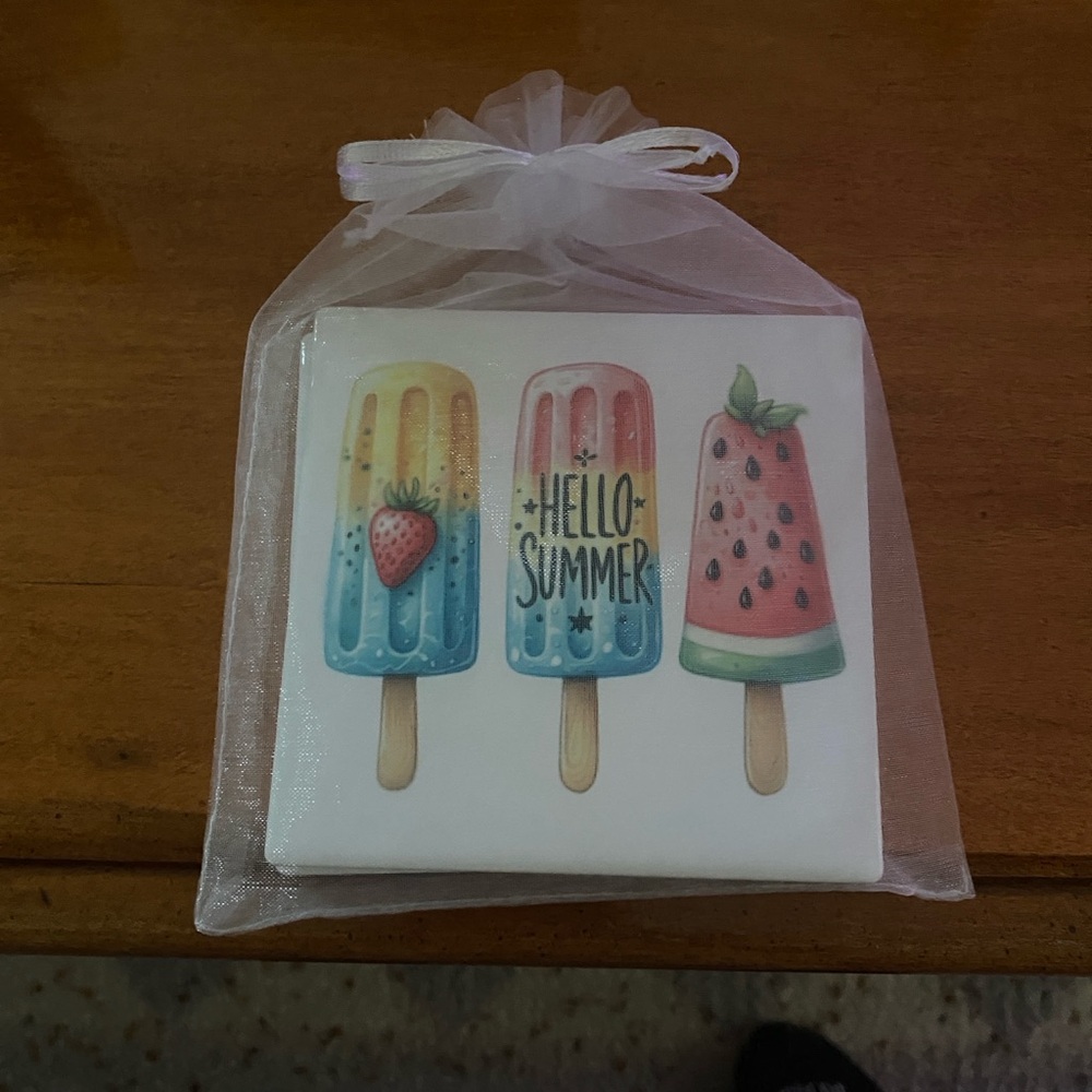 Pair of ceramic coasters